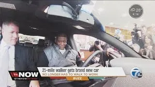 New car for Detroit man whose 21-mile walk to work made headlines