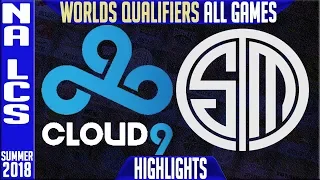 C9 vs TSM Highlights ALL GAMES | NA LCS Worlds Qualifiers Final Summer 2018 | Cloud9 vs Team Solomid