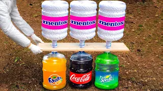 Experiment: Coca Cola, Fanta, Sprite vs Mentos