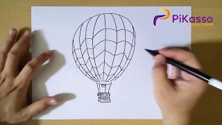 How to Draw Hot Air Balloon step by step easy