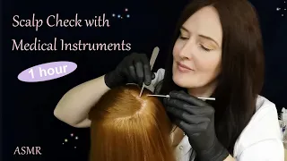 ASMR - 1 Hour Scalp Check & Treatment with Medical Instruments for Sleep (Whispered)
