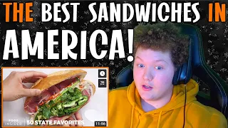 British Guy Reacts To The Best Sandwich In Every State (50 State Favourites)