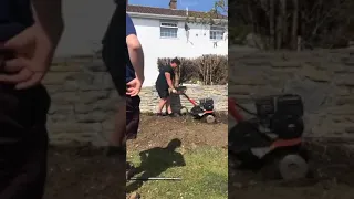 Need To Break Up Soil? A ROTAVATOR Is What You Need! Here We Are Rotavating Clay Soil #shorts