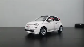 Unboxing Of 1:24 Fiat 500C Cabriolet WHITE By BBURAGO