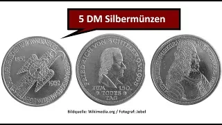 Silbermünzen als Wertanlage: BRD 5 DM Münzen - Kursmünzen 1951-1974 und Gedenkmünzen 1952-1979