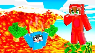 Escapando de un Tsunami de Lava en Minecraft