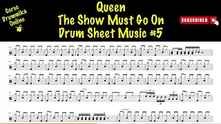 QUEEN The show must go on DRUM TRANSCRIPTION DRUM SHEET #5