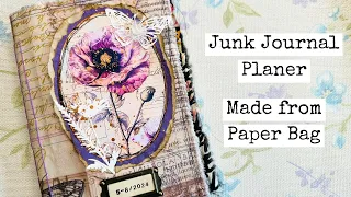 Junk Journal Planner Made from Paper Bag/Plan With Me May/New Digital Kit