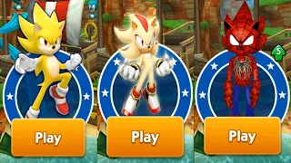 Sonic Dash - Super Shadow vs Spiderhog vs Movie Super Sonic Mods - All 60 Characters Unlocked
