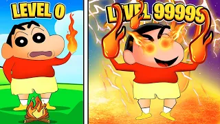 Shinchan Becomes The Strongest Fire Element God 🥵🔥 | Roblox Elemental Powers Tycoon | Funny Game 😂