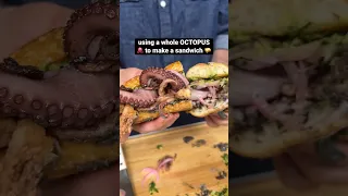 Using a WHOLE OCTOPUS to make a sandwich #octopus #sandwich #seafood