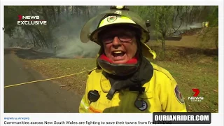 Australian Bushfire footage caught on camera - Firefighters driving thru infernos!!