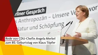 Rede von CDU-Chefin Angela Merkel zum 80. Geburtstag von Klaus Töpfer
