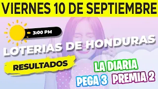 Sorteo 3PM Loto Honduras, La Diaria, Pega 3, Premia 2, Viernes 10 de Septiembre del 2021 | Ganador 🤑