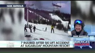 Riders forced to jump after ski lift is thrown into reverse