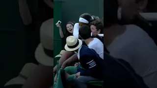 Serena Williams fell into fan's lap