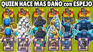 CUAL CARTA LOGRA HACER MAS DAÑO usando EL NUEVO ESPEJO | CLASH ROYALE