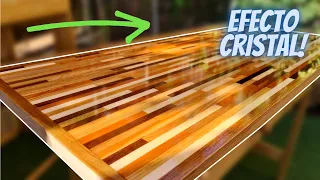 TUTORIAL 🔅Acabado CRISTAL con resina EPÓXICA. TABLERO de MADERA con EPOXY