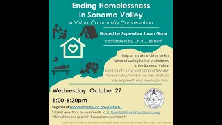 Ending Homelessness in Sonoma Valley: A Virtual Community Conversation