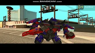 Gta san andreas Transformers Optimus Prime Movie vs Megatron Movie