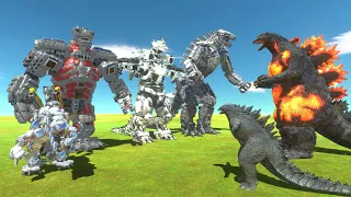 Mechagodzilla of Evolution VS Godzilla Team - Animal Revolt Battle Simulator