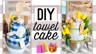 How to make a Towel Cake using Dollar Tree Items | Budget Gift Ideas