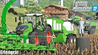 Baling MAIZE SILAGE bales and Selling SILAGE | ERLENGRAT | Farming Simulator 22 | Episode 27