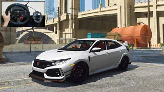 Honda Civic Type R - GTA 5 Realistic Driving with Logitech G29 Gameplay - Steering Wheel + Shifter