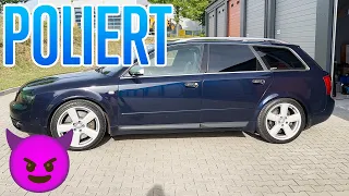 Ich poliere einen dunkelblauen Audi S4 B6 Avant