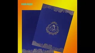 Royal Blue Shading With Gold Foiling Ganesha Wedding Card - KNK4529