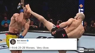 MMA community reacts to Marlon Moraes def. Jose Aldo via split decision