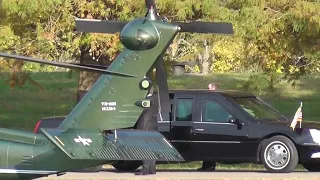 Obama landing in helicopter at Ohio University with tight Security #beast