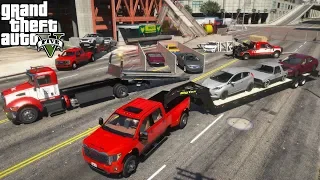 GTA 5 Real Life Mod #229 Ace Towing Hauling Damaged Cars Away From A Scaffolding Collapse Accident