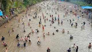 Amazing Traditional Net Fishing Village in River White Beautiful Natural