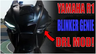 Yamaha R1 DRL Mod by Blinker Genie. MUST DO with Rizoma Stealth Mirrors or Block Offs!
