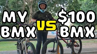 MY BMX BIKE VS $100 Super Cheap Auto BMX BIKE!!