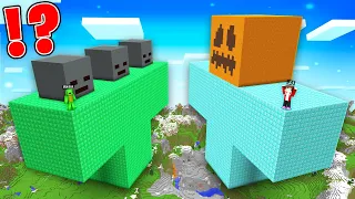 JJ SPAWN Huge DIAMOND GOLEM vs Mikey SPAWN Huge EMERALD WITHER Battle in Minecraft Maizen!