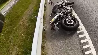 Superduke crash at ~140km/h