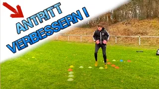 Antrittsschnelligkeit verbessern im Fußball! | Übungen für´s Sprinten und Footwork!