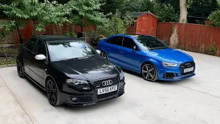 Audi RS4 B7 vs RS3! How Similar are they to DRIVE?