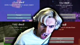 xQc Dying in Minecraft Speedruns for 9 minutes and 31 seconds