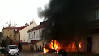 В центре Гродно горел автомобиль