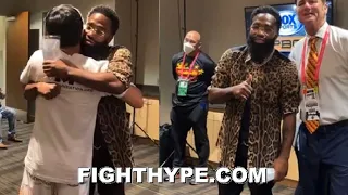 PACQUIAO EMBRACES ADRIEN BRONER MOMENTS BEFORE UGAS CLASH; BEHIND-THE-SCENES IN LOCKER ROOM