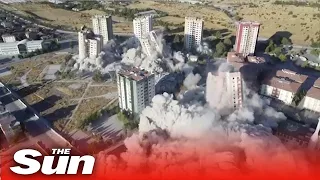 Nine buildings damaged by Turkey earthquake demolished with explosives