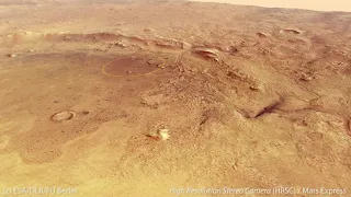 Fly over NASA Mars Perseverance rover's landing site - Jezero Crater