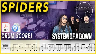 Spiders - System Of A Down | DRUM SCORE Sheet Music Play-Along | DRUMSCRIBE
