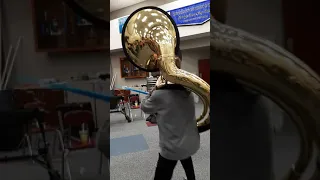 Sousaphone lightsaber fight