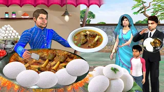 Idli Mutton Paya Recipe Tasty Idli Mutton Curry Cooking Street Food Hindi Kahani Funny Comedy Story