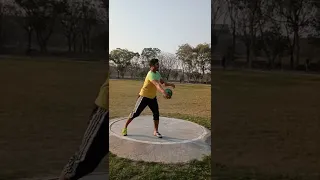 discus throw technique practice throw Indian player Chandigarh 46 stadium practice speed technique