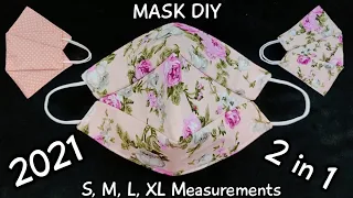 NEW DESIGN 🔥 Very Easy  Face Mask 2021 | 2 in 1 Breathable Mask DIY
